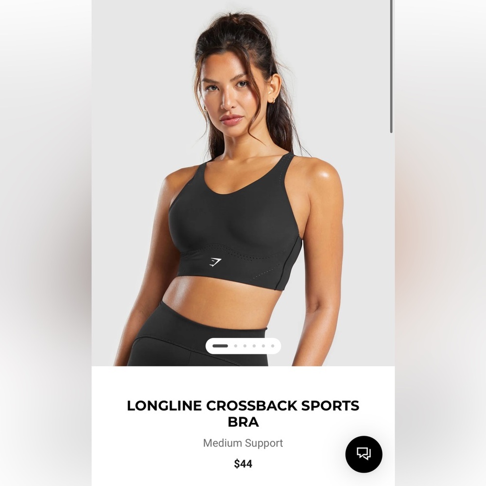 Gymshark Longline Crossback Sports Bra - Black